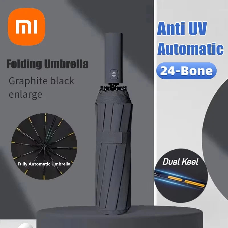 ☔ Xiaomi Mijia 24-Bone Automatic Umbrella – Windproof, UV-Blocking & Travel-Ready for All-Weather Protection! ☀️✨