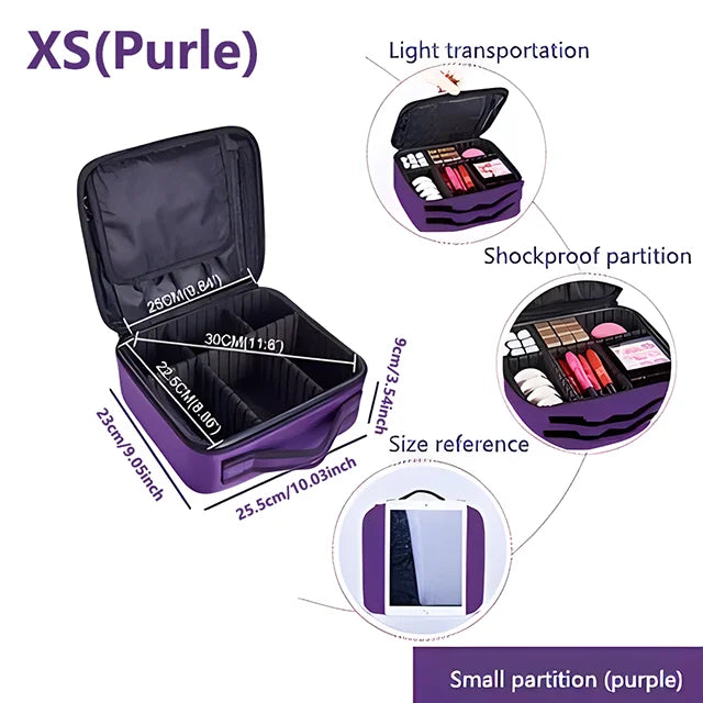 Professional Large Capacity Makeup Case – Travel Beauty Cosmetic Organizer & Nail Tool Box