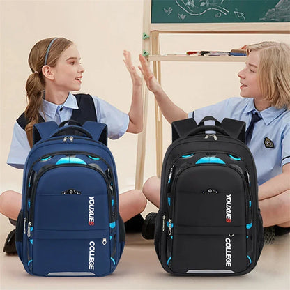 Waterproof Primary School Backpack – Durable & Spacious Book Bag for Teen Boys!