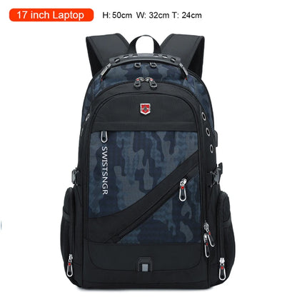 2025 Waterproof Laptop Backpack – 17/20 Inch Oxford Travel Rucksack for Men & Women, School Bag with Modern Design