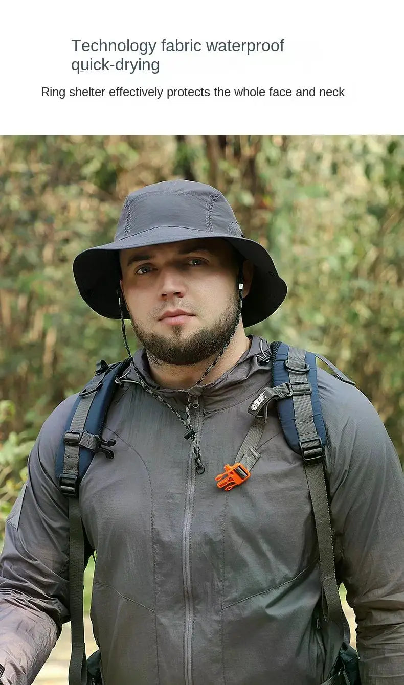 XXL Big Head Bucket Hat – Lightweight Quick-Dry Sun Hat for Outdoor & Fishing (60-65cm)