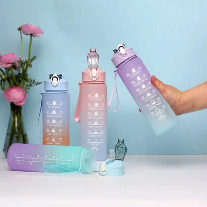 900ML Water Bottle With Straw Sport Water Bottle for Children BPA-Free Leakproof Drinking Bottles Outdoor Travel