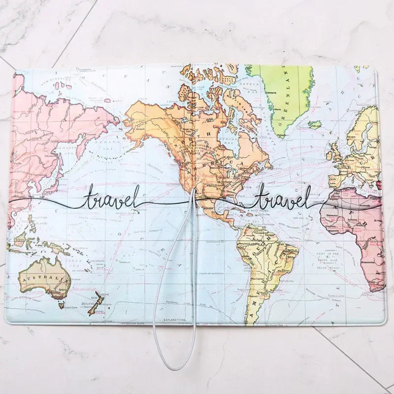 Portable Boarding Fashion Cute Cartoon Passport Cover – Men’s & Women’s PU Leather Travel Passport Holder Case, Card ID Holders (14*10cm)