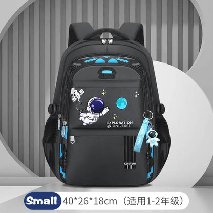 Astronaut-Themed Waterproof School Backpack – Lightweight, Spacious & Spinal Protection Design for Boys!