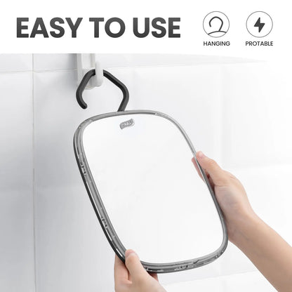TAILI Shower Mirror Fogless for Shaving, Removable Fog Free Wall Hanging Mirror Portable Bathroom Mirror for Travel Camping