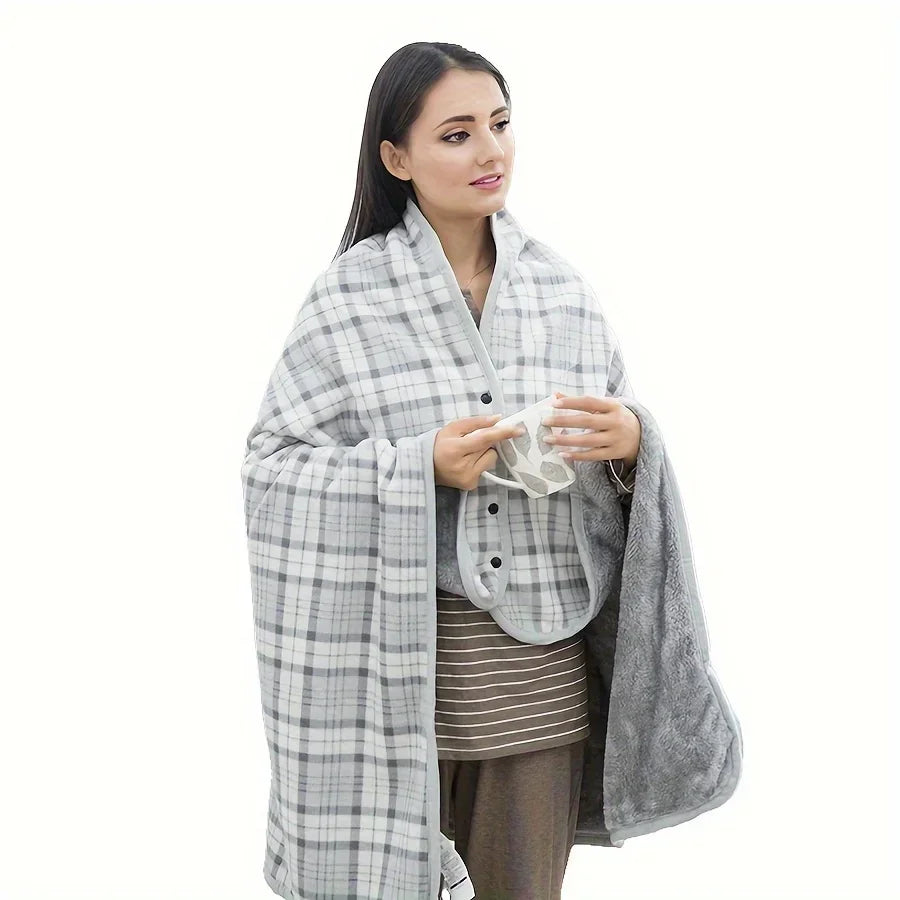 Cozy Wearable Flannel Blanket – Soft, Warm & Perfect for Home, Office & Travel Comfort!