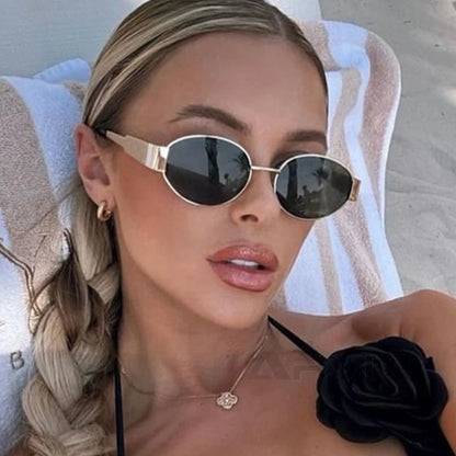 Fashion Retro Oval Sunglasses – Classic Metal Frame UV400 Shades for Men & Women ✨☀️
