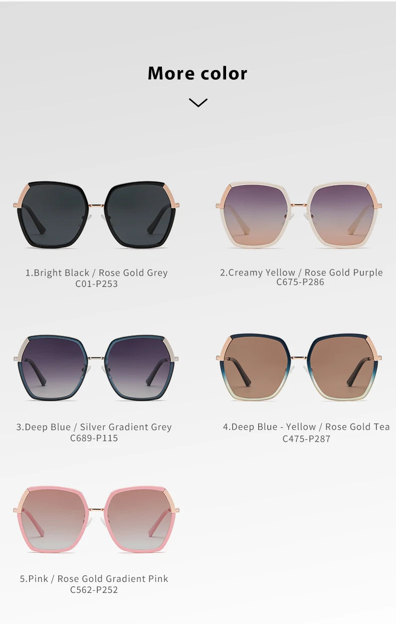 New Polarized Sunglasses Women UV400 Sun Glasses Men Metal Eyeglasses Frame Driving Beach Party Travel Anti Glare Shade Eyewear