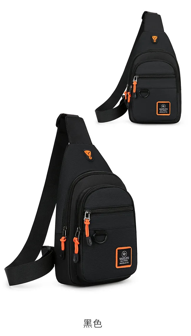 Fashion Men's Chest Bag – Lightweight Oxford Fabric Crossbody Shoulder Bag, Stylish Casual Waist Pack for Men