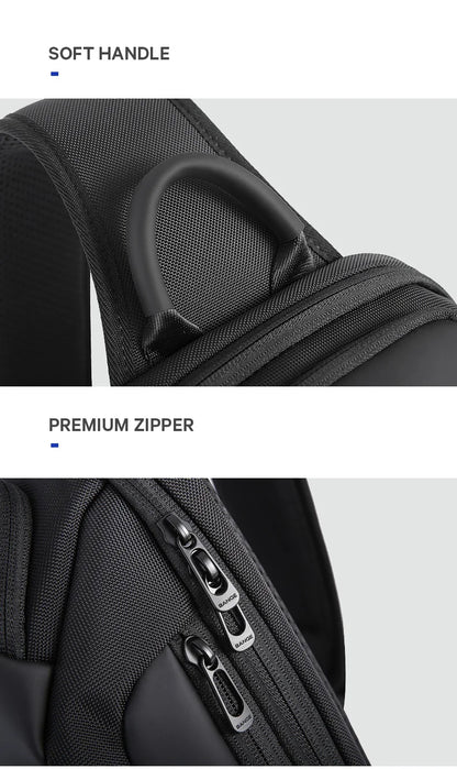 BANGE Brand Design Oxford Trendy Waterproof Men’s Chest Bag – Large Capacity, Multi-Pockets Slim Bag for Male