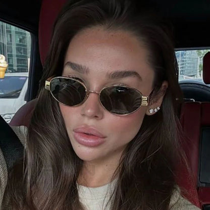 Fashion Retro Oval Sunglasses – Classic Metal Frame UV400 Shades for Men & Women ✨☀️
