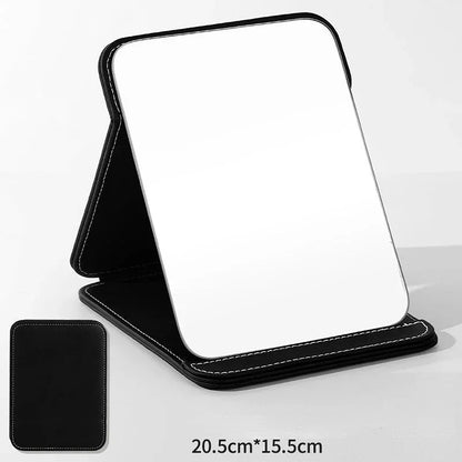Portable High-Definition PU Folding Vanity Mirror – Stylish Desktop Makeup Mirror