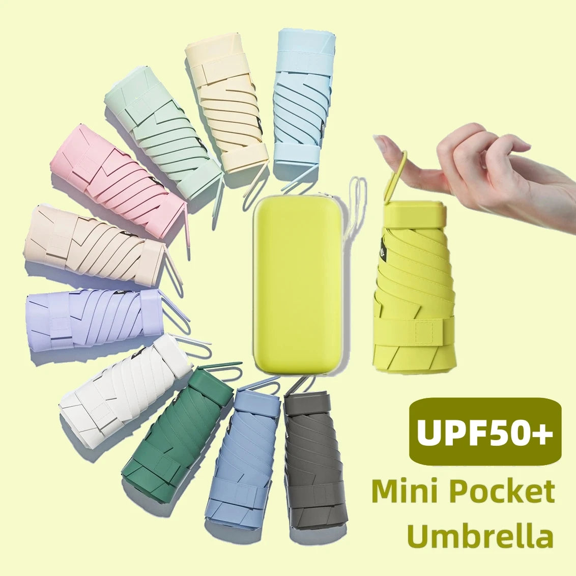 ☀️ UPF50+ Mini Folding Umbrella – Ultra-Compact, UV-Protective & Waterproof for Travel & Everyday Use! ☔✨