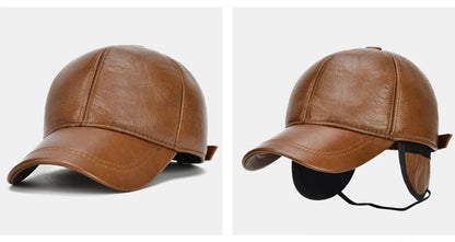 2025 Adjustable Men's Genuine Cowhide Leather Baseball Cap for Fall Winter Outdoor Sports Hat Men Real Cowhide Leather Caps