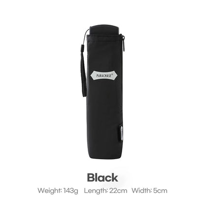 Parachase Flat Rain Umbrella Woman Lightweight 143g Foldable Mini Umbrella Pocket Portable Travel Folding Umbrella Windproof