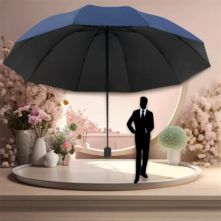130CM Oversized Folding Umbrella Windproof and Waterproof Large Sun and Rain Umbrella for Travel and Family Use