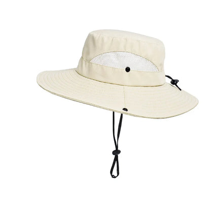 Summer UPF50+ Sun Hats For Women Men Breathable Mesh Boonie Hat Foldable UV Protection Hiking Fishing Hat Male Bucket Hats