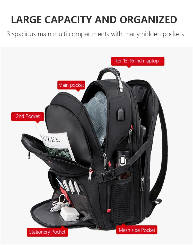 Swiss Multifunctional 17-Inch Laptop Backpack – Durable Travel & College Bag with USB Charging & Water Resistance
