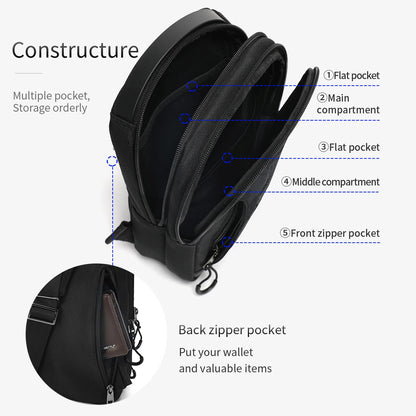 Men's Cool Style Chest Bag – Lightweight Crossbody Shoulder Bag with Lifetime Warranty